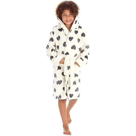 Metzuyan Girls Plush Fleece Hooded Robe Cover