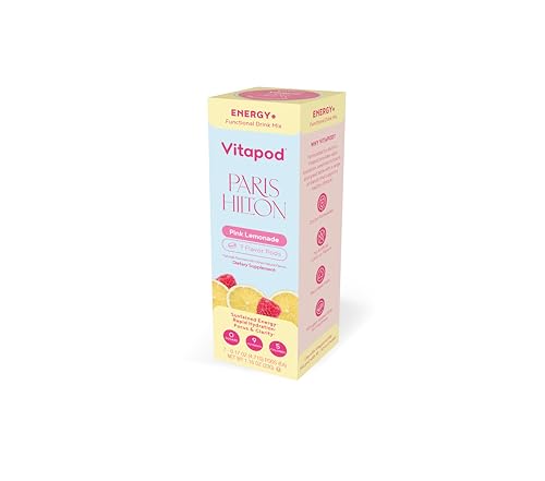 Paris Hilton x Vitapod Energy+ 7 Functional Drink Mix Pods in Pink Lemonade, 200mg of caffeine, zero sugar, and 9 nutrients per Pod