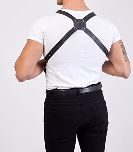 Koltster Shoulder Holsters, Leather Vertical And Horizontal Shoulder & Belt Adjustable Concealed Carry Holster, Fits Glock 17 19 22 23 26 27 (K445-G, Black) #TOP6