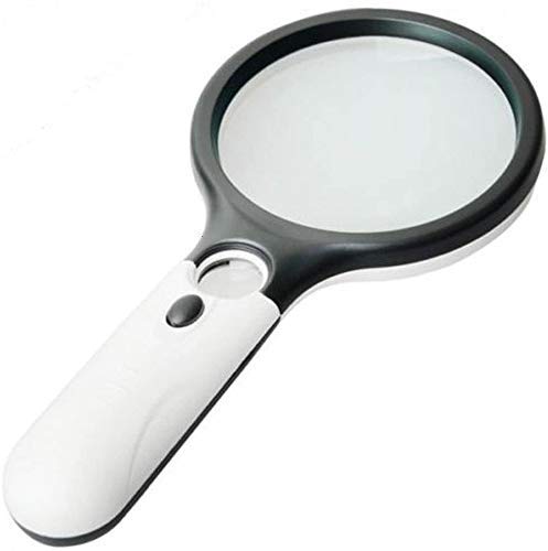Image of Handheld Magnifier, Reading Magnifying Glass Lens Jewelry Loupe, Book and Newspaper Reading, Insect and Hobby Observation, Classroom Science Magnifier Glass with Light