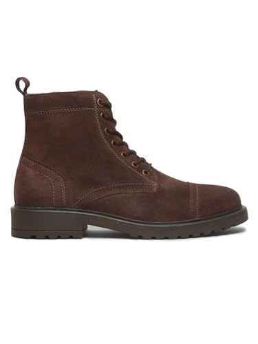 Image of TEAKWOOD LEATHERS Men's Leather Lace-up Chelsea Boot for Men, Round Toe, Blocked Heel, Textured Pattern TPR Outsole with Side Zipper | T SH TW 27