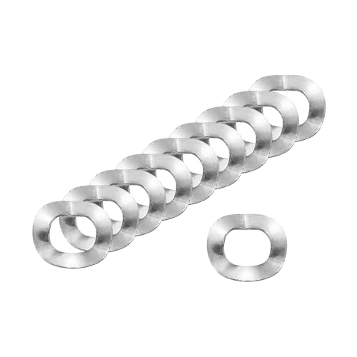 uxcell Wave Spring Washer, 50Pcs 0.24"x0.12"x0.01" (ODxIDxT) - 304 Stainless Steel Curved Washer for Screw Bolt, Wave Washers Gaskets for Machinery (Silver)