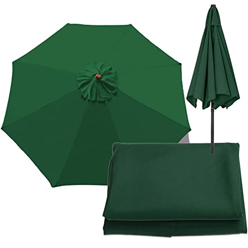 Tela paraguas reemplazo de parasol de 300 cm negro para 8 brazos de patio