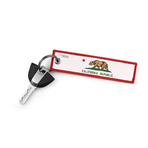 Image of KEYTAILS Keychains, Premium Quality Key Tag for Auto, Motorcycle, Backpacks, Gift [California Flag]
