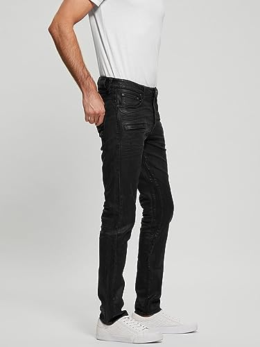 GUESS Finnley Coated Slim-Fit Tapered Jeans3