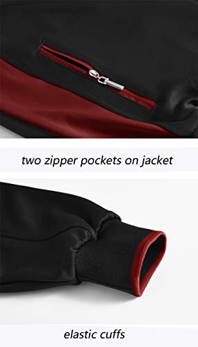 Ysento Mens Sweat Suits 2 Pieces Warm Up Suits Full Zip Workout Jogging Sports Tracksuits Black Red Xl #TOP3