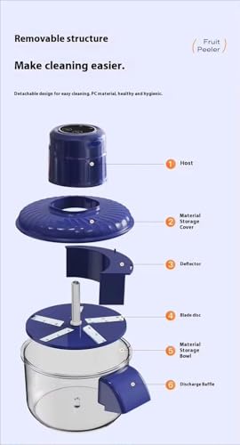 Image of V21 Multipurpose Automatic Fruit & Vegetable Peeler Machine, Rechargeable Electric Potato Peeler, Smart Kitchen Tool, Blue