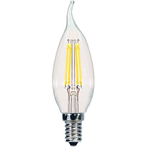Satco 24 Pack S9962 5.5 Watt Dimmable Clear 2700K Warm White Led Ca11 Candle Flame Light Bulb - Candelabra Base (60W Equivalent) #TOP21