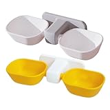 OSOLADY 2 Stück Wandmontierter Haustier Futternapf und Wassernapf Doppelnapf mit Abnehmbarem Design für Katzen und Kleine Hunde Geräuschreduzierend Leicht zu Reinigen Dekorativ und