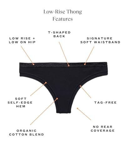 Subset Women’s Low Rise Organic Cotton Thong 3 Pack,Breathable Tag Free,Comfortable Everyday Thong, No Show Knickey Underwear2