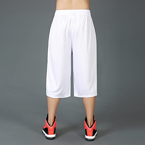 Rayiisuy Plus Size Summer Casual Men's Solid Sports Running Workout Shorts Quick Dry Activewear Street Wear Mens Shorts Basketball (White, 4Xl) #TOP6
