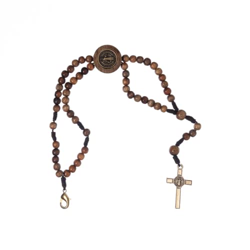 PULSEIRA TERCO MAD IMBUIA 4MM CRUZ SAO BENTO CATOLICO