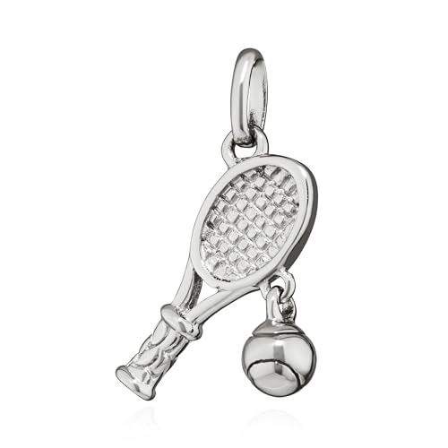 NKlaus 15379 Pendentif en forme de raquette de tennis et balle en argent 925 17 x 8 mm, Argent
