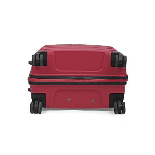 Image of Aristocrat Porto 65 Cms Medium Check-in Polypropylene Harsided 8 Spinner Wheels Soft Luggage /Suitcase /Trolley Bag - Maroon