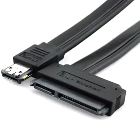 NFHK 50cm Dual Power 12V and 5V eSATAp Power ESATA USB 2.0 Combo to 22Pin SATA Cable for 2.5" 3.5" Hard Disk Drive