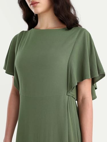 Image of RAREISM FIT and Flare Plain MIDI Dress