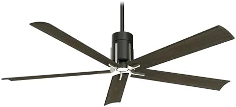 Minka-Aire F684L-MBK/BN Clean 60 Inch Ceiling Fan with Integrated 10W LED Light and DC Motor in Matte Black/Brushed Nickel Finish