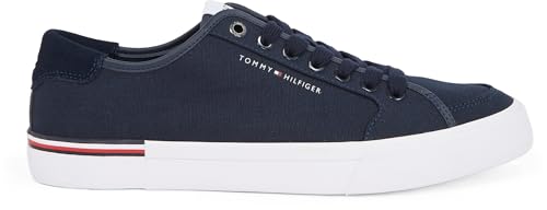Tommy Hilfiger Baskets Vulcanisées Homme Core Corporate Canvas Basses, Bleu (Desert Sky), 43