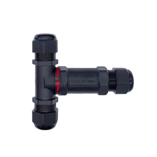 Conectores en T de rama impermeable con prensaestopas de 3 pines para cables 3