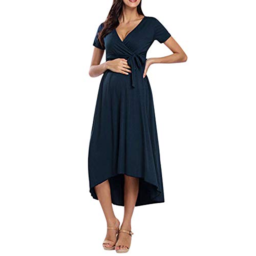 Vestido Premamá,Gusspower Ropa Embarazada Cuello V Mixi Vestidos Maternidad Fiesta Boda Moda Vestido Embarazo Manga Corta Elegante Vestido De Lactancia Camison Talla Grande Faldas Largas Verano