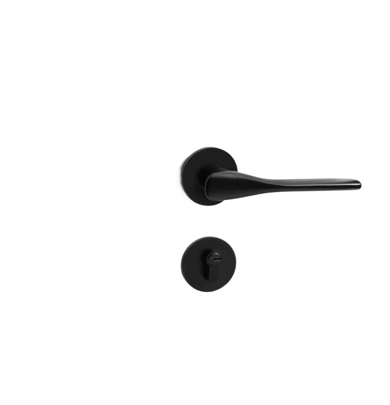 Serrure en deux parties noire mate au design minimaliste et haut de gamme