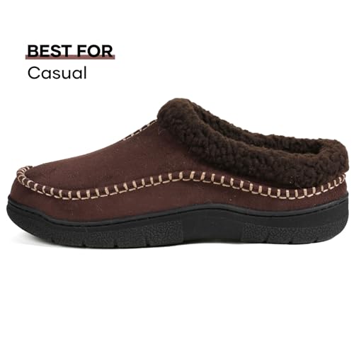 Image of Zigzagger Men's Slip On Moccasin Slippers Indoor Outdoor