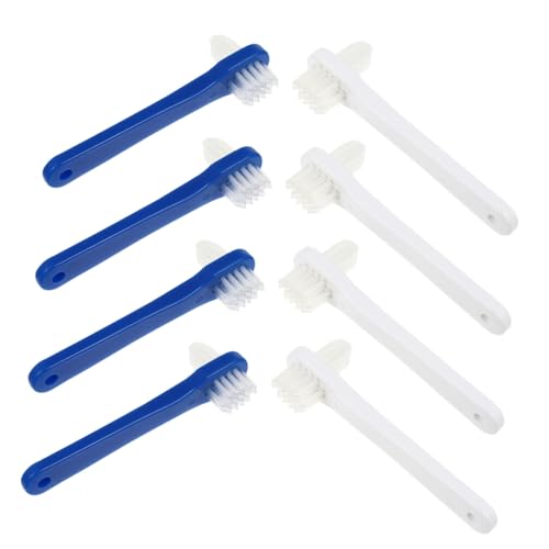 Hemobllo 8 piezas Cepillos Dentaduras Postizas Doble Cabeza Mango Antideslizante Cerdas Suaves Cuidado Oral Limpieza para Dentaduras y Retenedores