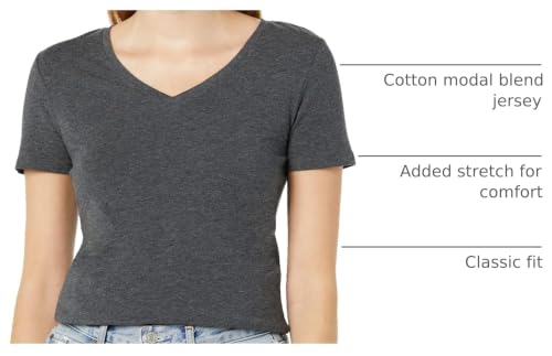 Image of Amazon Essentials Women's Regular-Fit Short-Sleeve V-Neck T-Shirt, Multipacks