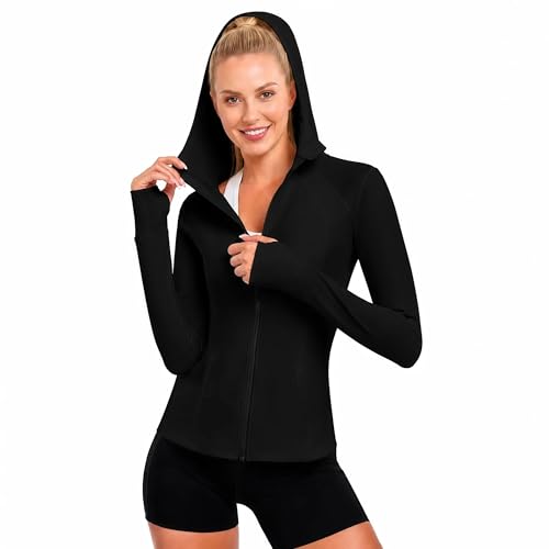 Amazon.com: Xyvolix Hooded Women's Athletic Full Zip Lightweight