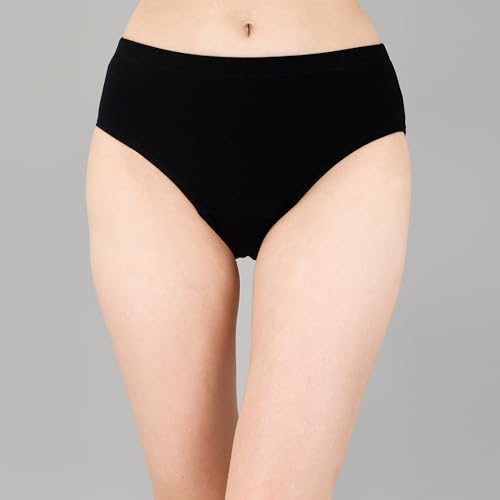 Image of SOIE Women High Rise Full Coverage Solid Colour Cotton Stretch Hipster Panty (Pack of 3)