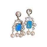 Hermosos aretes colgantes con diamantes de imitación de y hebras de perlas graduadas, perfectos para fiestas y bodas, accesorios para orejas de de aleación