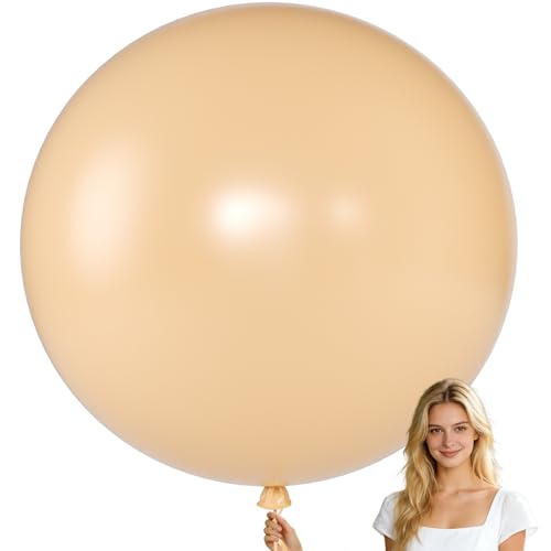 Image of KALOR Beige Giant 36 Inch 9pcs Large Latex Balloons