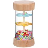 Didiseaon ミニ木製ビーズレインスティック 雨音シミュレーション楽器 用音楽 視覚聴覚認知促進 幼児向けレインメーカーおもちゃ