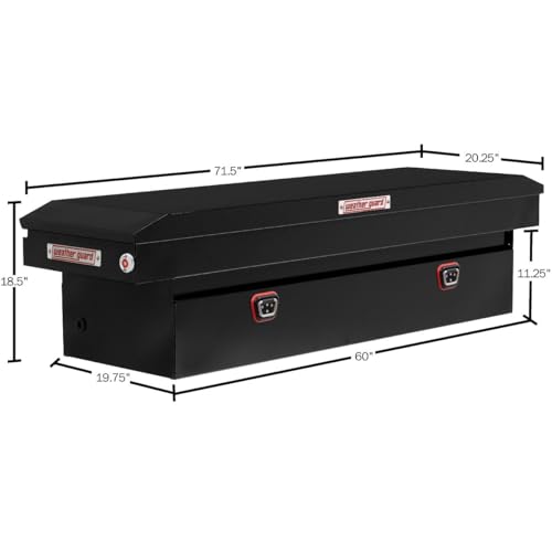 Image of Weather Guard Model 126-5-04 Saddle Truck Box, Steel, for Full Size Trucks, Standard Profile, Gloss Black, 11.0 cu ft Capacity