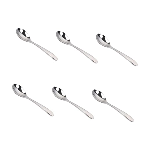 MUCKLILY 6pcs Versatile Stainless Steel Spoons Multipurpose Coffee Beverage Mixing Utensils Design for Restaurants Bars Milk Tea Shops for Iced Tea Smoothies More