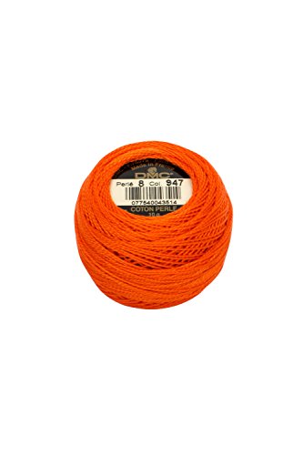 Hilo Perlé DMC 116 8-947 Naranja Quemado Tamaño 8 miniatura 1