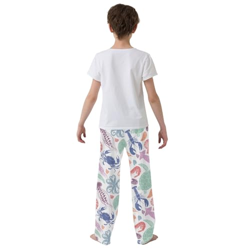 Boys' Pants Sea Turtle Starfish Seashells Colorful Long Bottoms Jogger Pants Elastic Waist Trousers with Pockets S-XL3