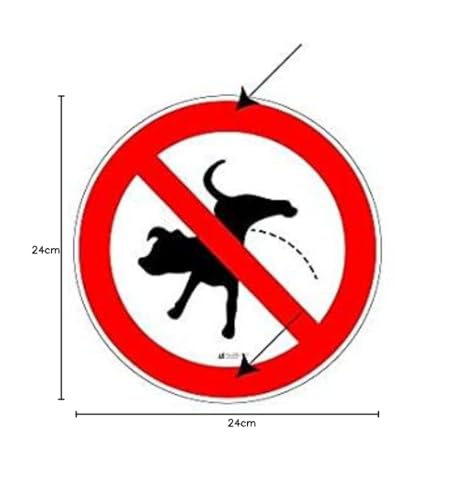 AllesKlaro® - Verbotsschild - Kein Hunde pinkeln - 24 cm rund - 4mm Alu Verbundplatte - inkl. 2 Bohrlöcher vertikal - schnelle & einfache Montage