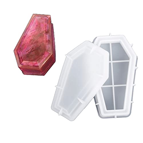 Halloween Resin Silicone Molds Resin Coffin Molds Storage Box Molds Decorative Casting Mold for Halloween Theme DIY Making Supplies