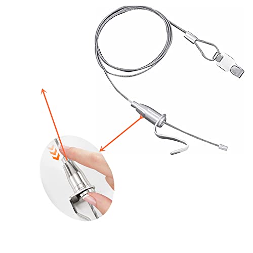 Image of 6.56 ft Picture Rail Hanging System, Professional Picture Hanging Stainless Steel Cable Wire with Adjustable Photo Hook + S Metal Hook for Wall Picture, Exhibition, Art Gallery Display