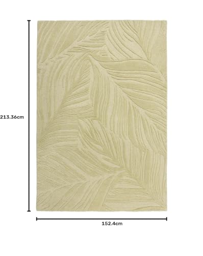 Image of Hand-Tufted Woolen Carpet for Living Room 5x7 feet Olive Color Anti-Skid Area Rug High Pile Thick Carpet & Rugs for Hall & Bedroom