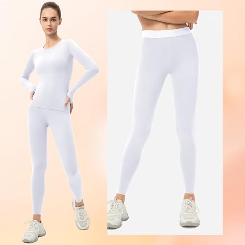 Tesuwel Leggings femininas forradas com lã para clima frio, macias e quentes de inverno, calças térm