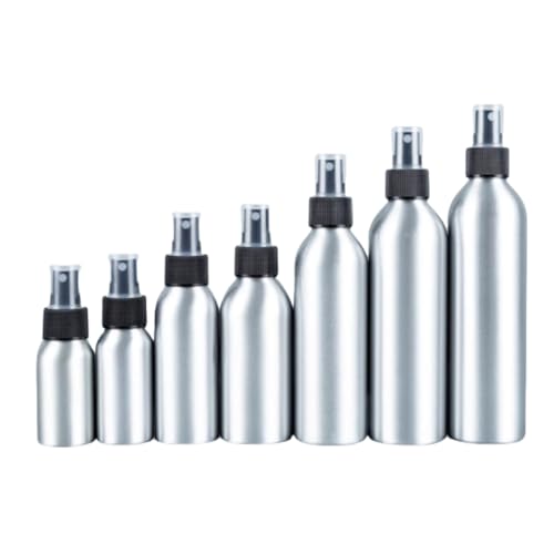 アルミボトル化粧品ボトルスプリットボトルスプレーボトル 10個セット10アルコール 洗浄液 液体詰め替えボトル /アルミボトル40 ml-250 ml/ミストボトル化粧品分注ボトル/スキンウォータースプレーボトルアルミ缶 (250ml,ブラックカバー)