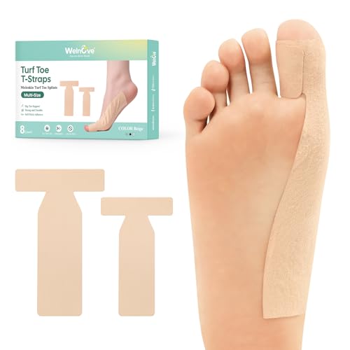 Welnove Turf Toe Straps for Big Toe Injuries 8Pcs Mixed Sizes Beige