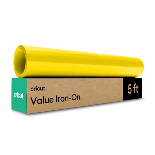 Image of Cricut HTV Heat Transfer Vinyl | 1.5 m | Yellow | Iron-On HTV Vinyl for Fabric, Perfect for Custom T-Shirts & DIY Clothing