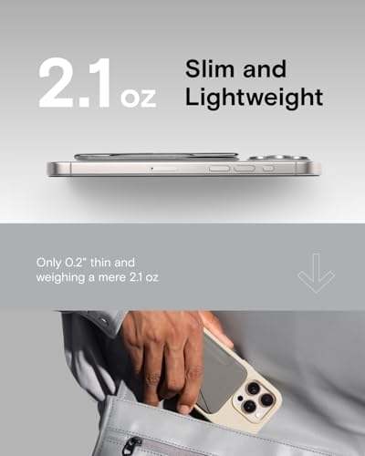 Image of MOFT Magnetic Wallet Stand Compatible with iPhone 16 /15 /14 /13 /12 Series, Angle Adjustment & MOVAS Phone Stand, Light Cement