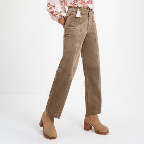 Corduroy Pants Women High Waisted Work Pants Baggy Lounge Wide Leg Trousers Casual Elastic Waist Pant with Pockets4
