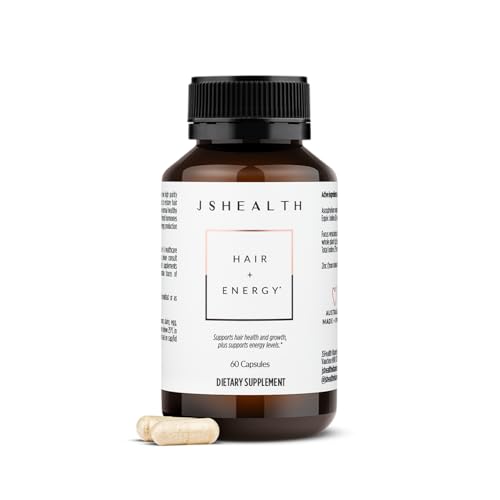 JSHealth Hair Growth Vitamins for Women. Hair + Energy with Kelp Iodine and Zinc. Supports Thickness, Strength, Energy. Nutritionist-Formulated (60 Capsules)