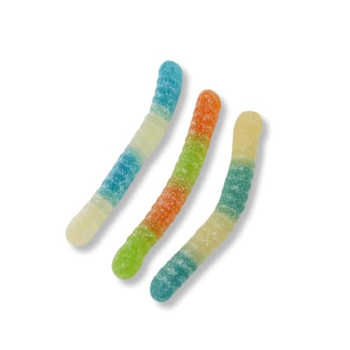 Damla Mini Fizzy Worms 1kg | Mixed Fruit Flavoured Fizzy Jelly Sweets | Worm-Shaped Bulk Candy