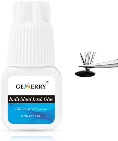 Individual Lash Glue 5ML Cluster Lash Glue Eyelash Glue Lash Eyelash Extension Glue Adhesive Lash Glue for Self Application Long Lasting Dry Fast Waterproof Glue Black for Beginners by GEMERRY